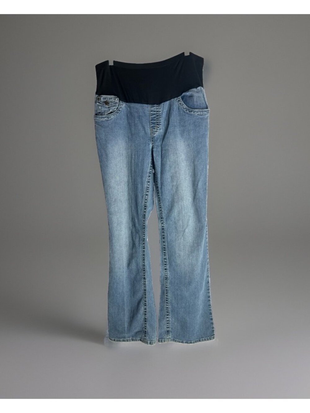 HYDRAULIC Women's Size XL Maternity Jeans Blue Denim 5 Pocket Pull On 5” Belly